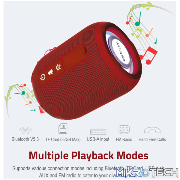 SP110 Portable Bluetooth Speaker 5.3, TF Card FM USB RGB Light TWS - Black - Image 5